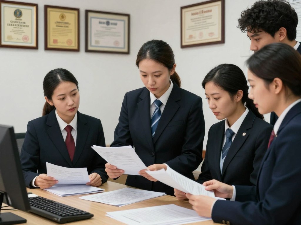 Equipo de abogados de inmigración preparando un caso para la Corte de Inmigración en Los Ángeles