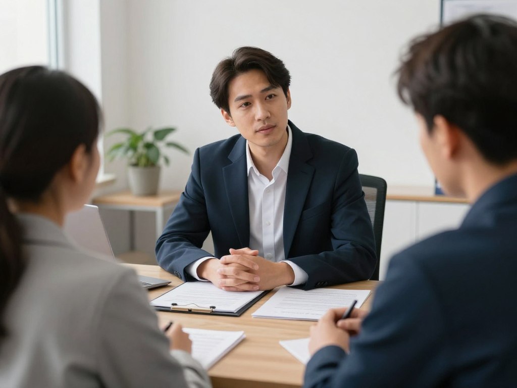Familia solicitando asilo recibiendo servicios de inmigración de un abogado