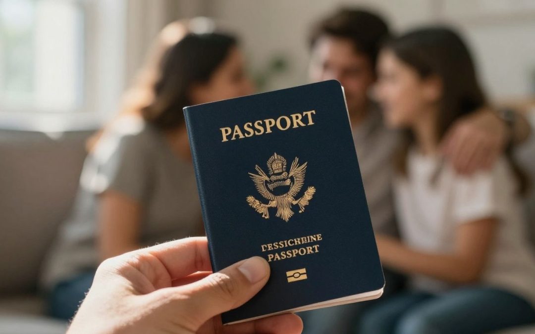 Familia reunida, pasaporte americano, reunificación familiar.